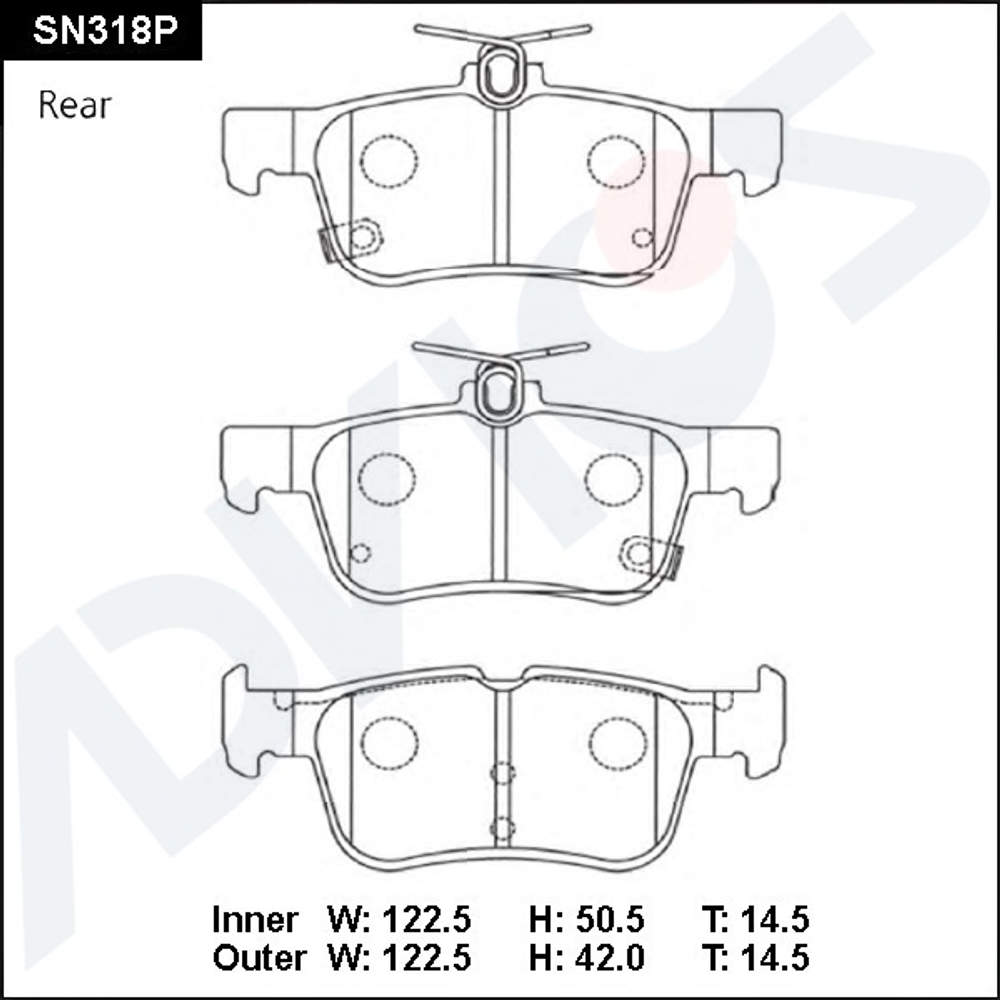 Дисковые тормозные колодки ADVICS SN318P