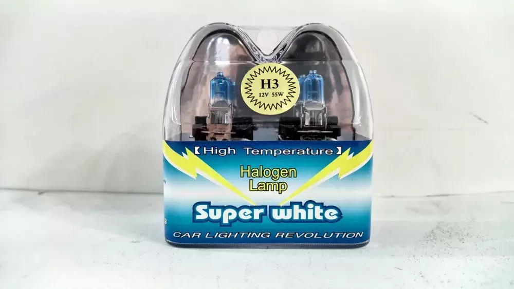 H3 (55W) / Галогенная лампа H3 55W ФИНСКИЕ Super White 12V (2 шт. / комплект)