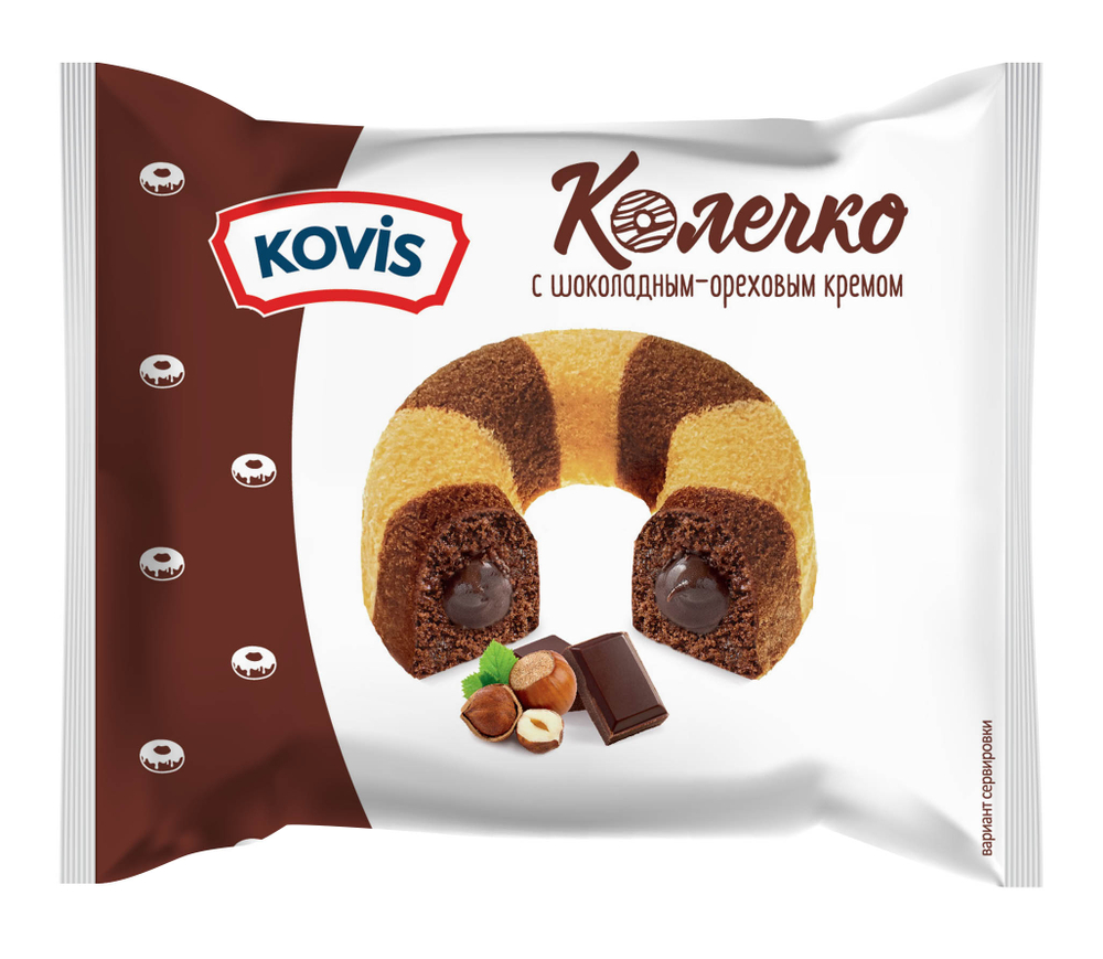 Колечки Kovis с шоколадно-ореховым кремом 40г*36шт