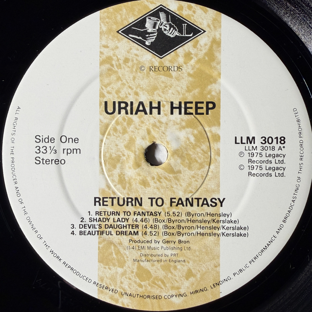 Uriah Heep ‎– Return To Fantasy (Англия)