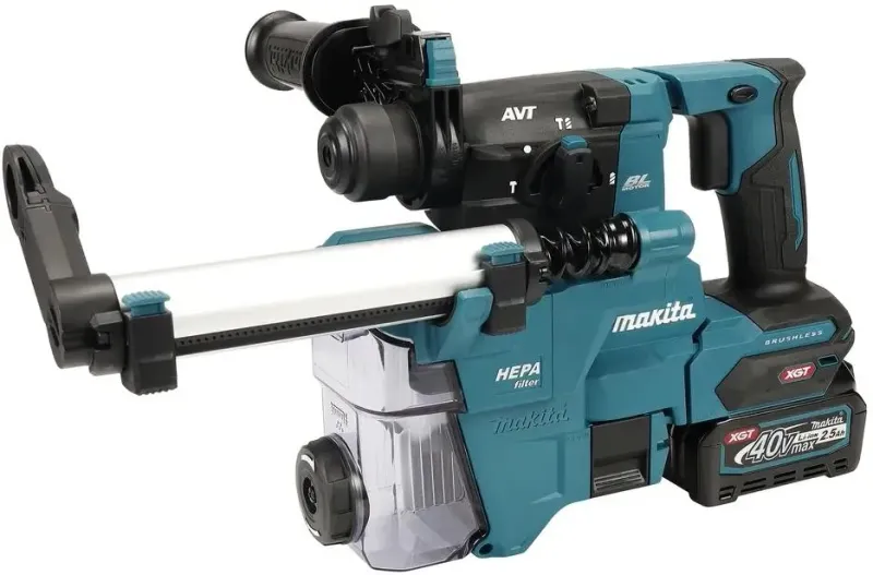 Аккумуляторный перфоратор Makita HR010GD201 XGT 40 В max SDS-PLUS, 2,1 Дж, 2×2,5 А·ч