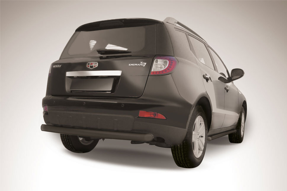 Защита заднего бампера Geely Emgrand X7 (2011-2016) d76 радиусная черная
