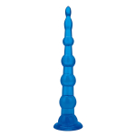 Голубая анальная елочка на присоскеAnal Beads With Suction Base - 21,6 см. (Цвет: голубой)
