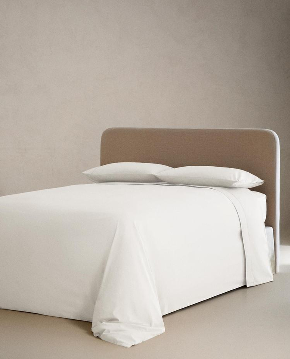 ZARA HOME (300 НИТЕЙ) ПРОСТЫНЯ ИЗ ХЛОПКА ПЕРКАЛЬ, БЕЛЫЙ