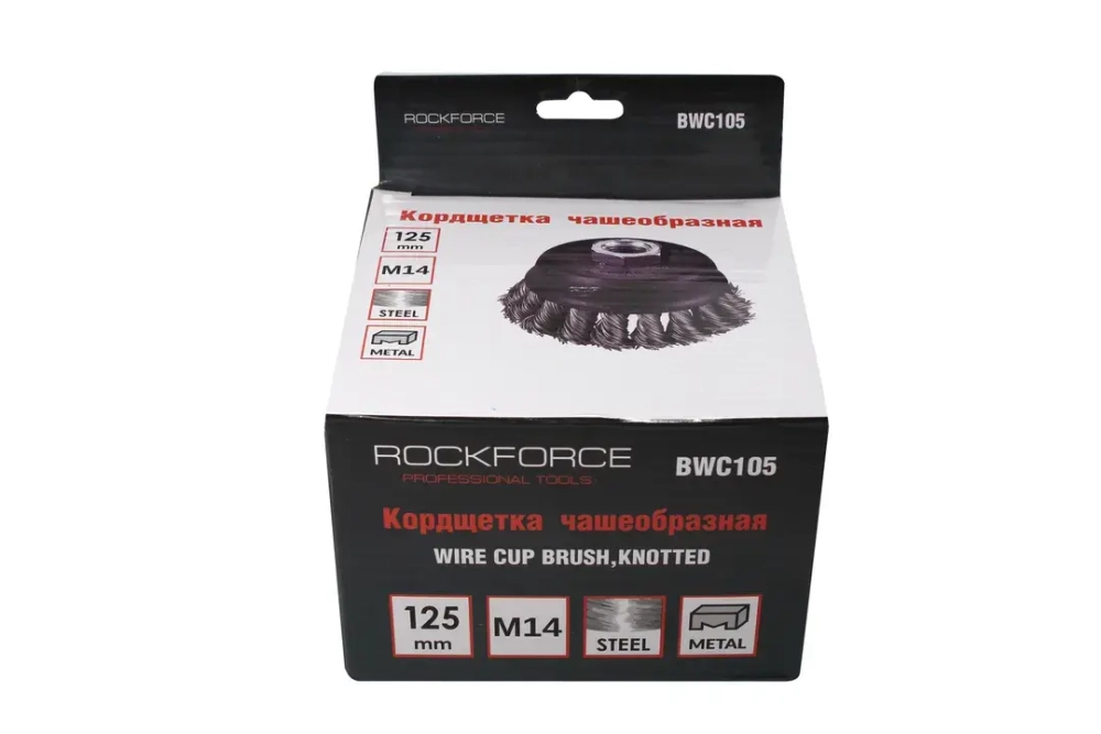 Кордщетка чашеобразная стальная витая для УШМ 75мм (М14) RockForce##Rock FORCE RF-BWC103