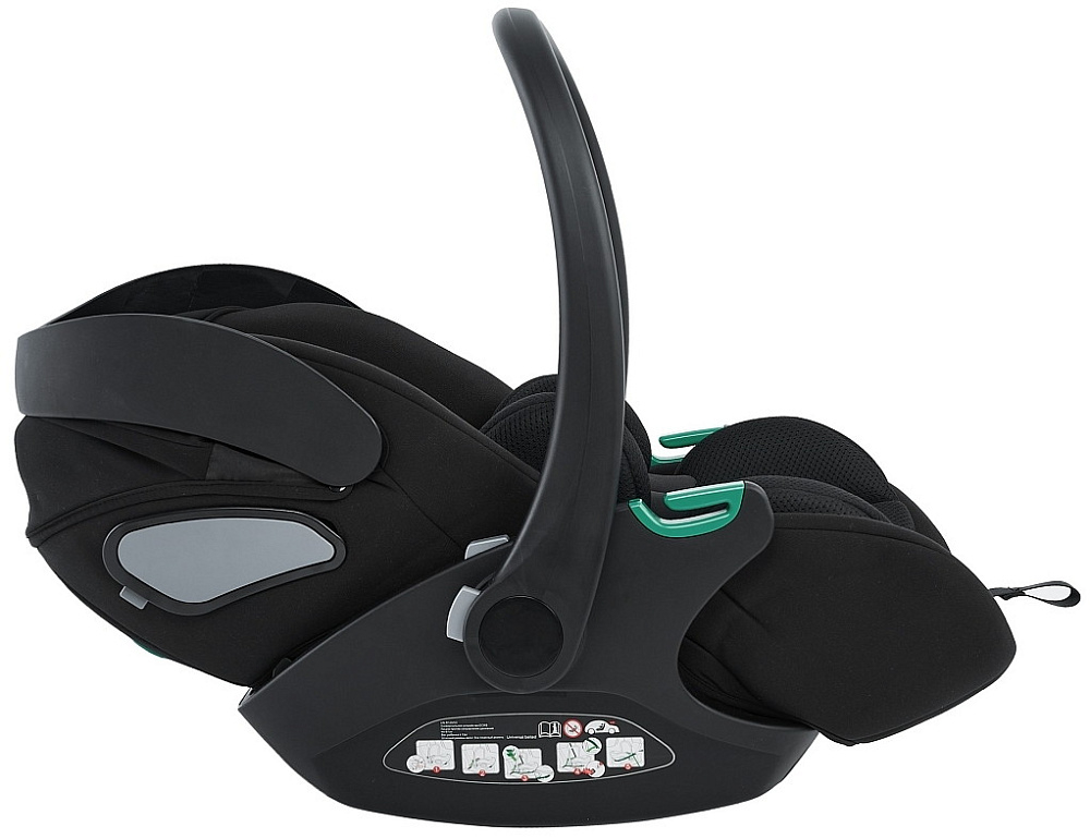 Детская коляска Pituso Teffy 4 в 1 с автокреслом Baesa Black с базой Blue Tea/Graphite