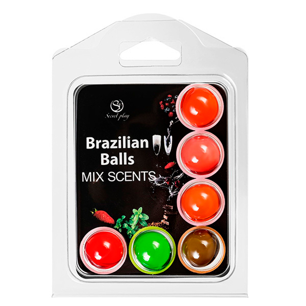 Набор из 6 шариков с ароматизированными массажными маслами Secret Play Brazilian Balls