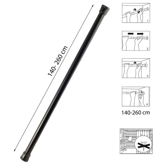 Карниз для ванной телескопический 140-260 см. Besser BS 0473B