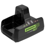 Быстрое зарядное устройство для двух аккумуляторов Greenworks Арт. 2954407, 60V, 10А