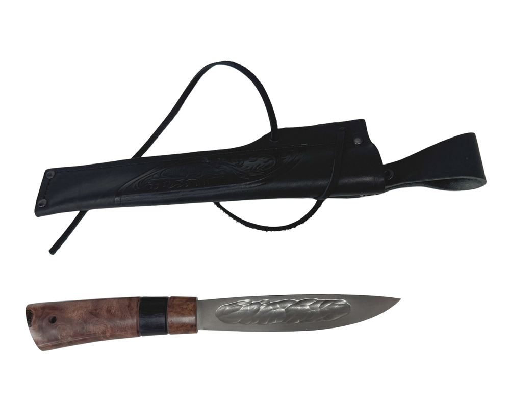 Нож Север, Bohler K340, рукоять кап клёна, граб, (коричневый)
