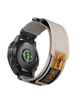 Нейлоновый ремешок 22 мм для Garmin (циферблат 47 мм) QuickFit на липучке (Белый жемчуг)