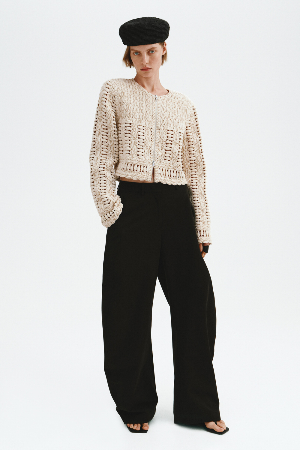 Хлопковый жакет под крючковую вязку - H&M