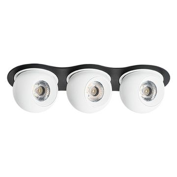 Комплект из светильников и рамки 3*LED 27W 4000K i637646464 чёрный/белый InteroBall Lightstar