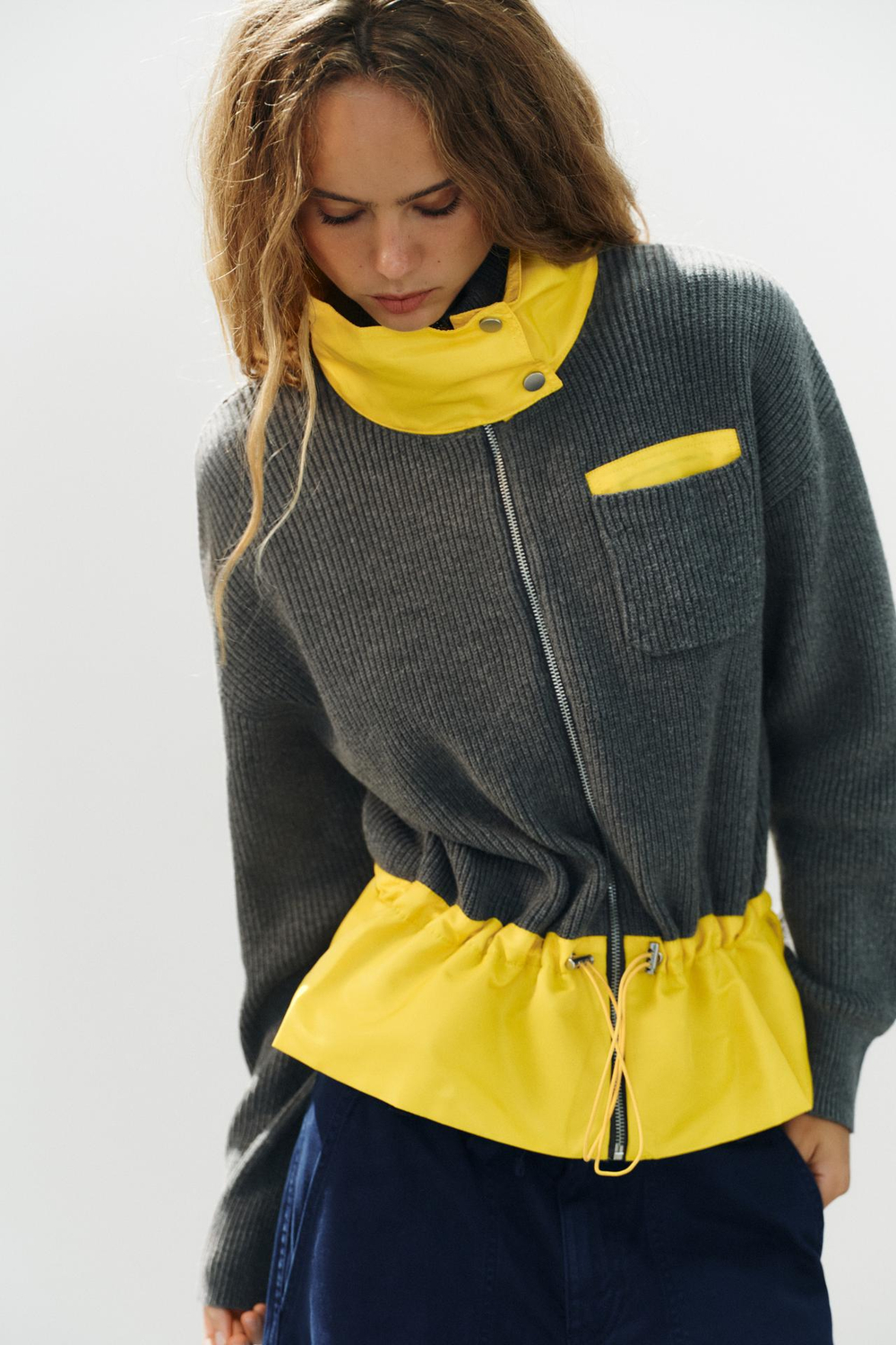 ZARA КОМБИНИРОВАННЫЙ КАРДИГАН, РАЗНОЦВЕТНЫЙ
