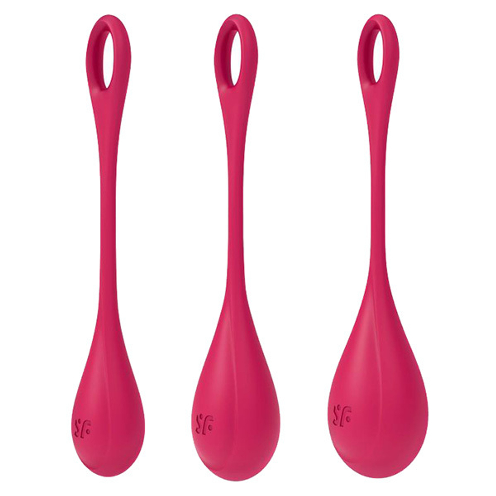 Набор из 3 красных вагинальных шариков 2см, 2,5см и 3см Satisfyer Yoni Power 1
