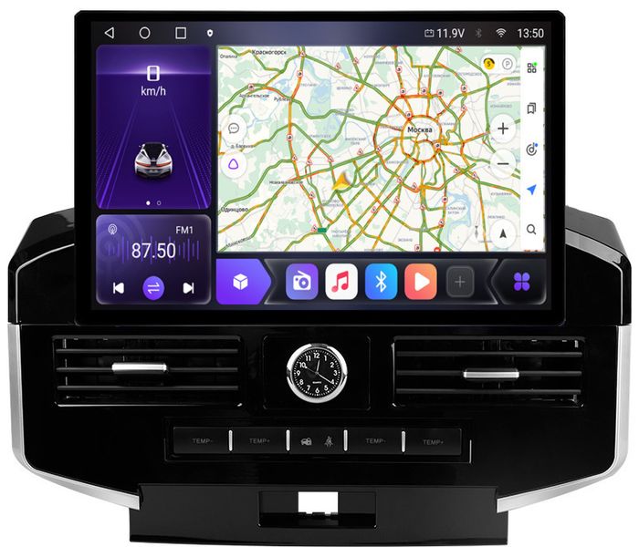 Магнитола для Toyota Land Cruiser 200 2007-2015 (со штатной камерой или 360) - Kuberg LUX-LC200/KP13-S10 монитор 13" QLED+2K на Android 12, Быстрая, 4G SIM-слот, CarPlay
