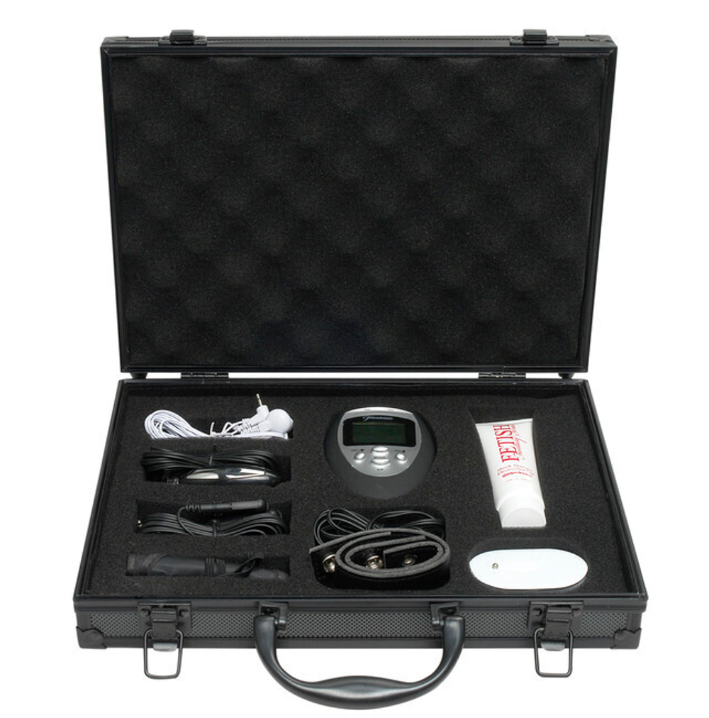 Набор для электростимуляции эрогенных зон Deluxe Shock Therapy Travel Kit (Цвет: черный с белым)