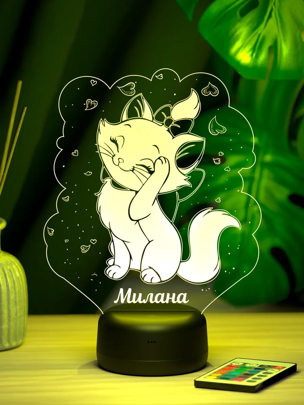 Ночник "Кошечка именная Милана" - подарок девочке