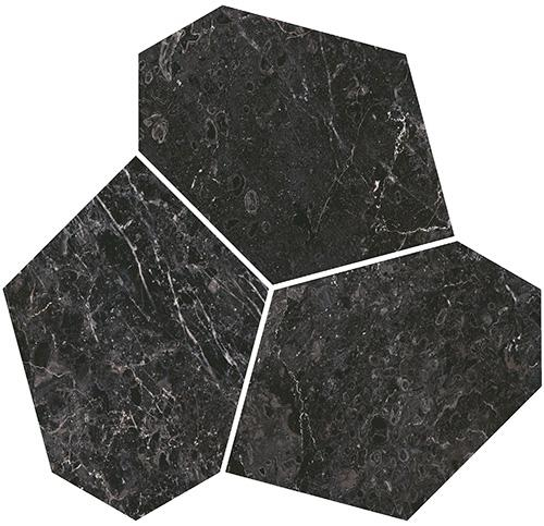 Керамический декор KERAMA MARAZZI МАРСЕЛЬ наборный чёрный глянцевый обрезной 26,5x25,5 / 9 мм. / KMD2HID025BR
