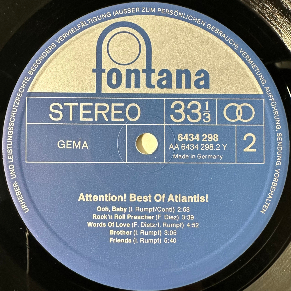 Atlantis ‎– Attention! Best Of Atlantis! (Германия 1976 г.)