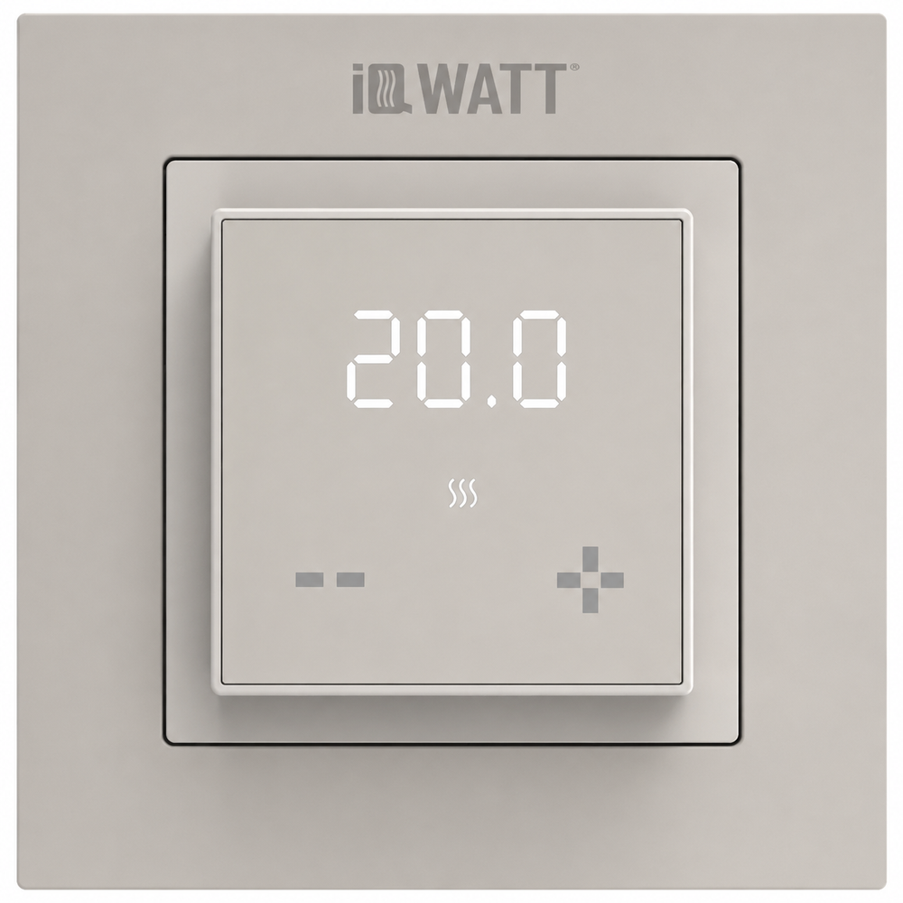 Регулятор температуры пола и воздуха IQWATT 400423 16А 220В, песочный, 45х45 (55х55) мм, IQ D