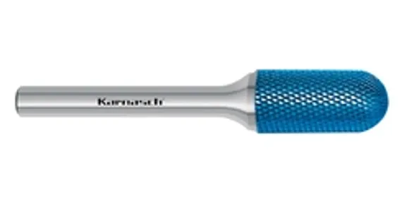 Борфреза твердосплавная Karnasch форма F, 3х8х3х38 мм, насечка HP-11 Micro, покрытие Blue-Tec, арт. 11.6084-010
