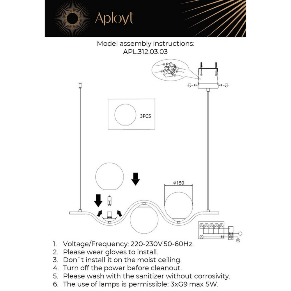 Подвесной светильник Aployt Jagna APL.312.03.03