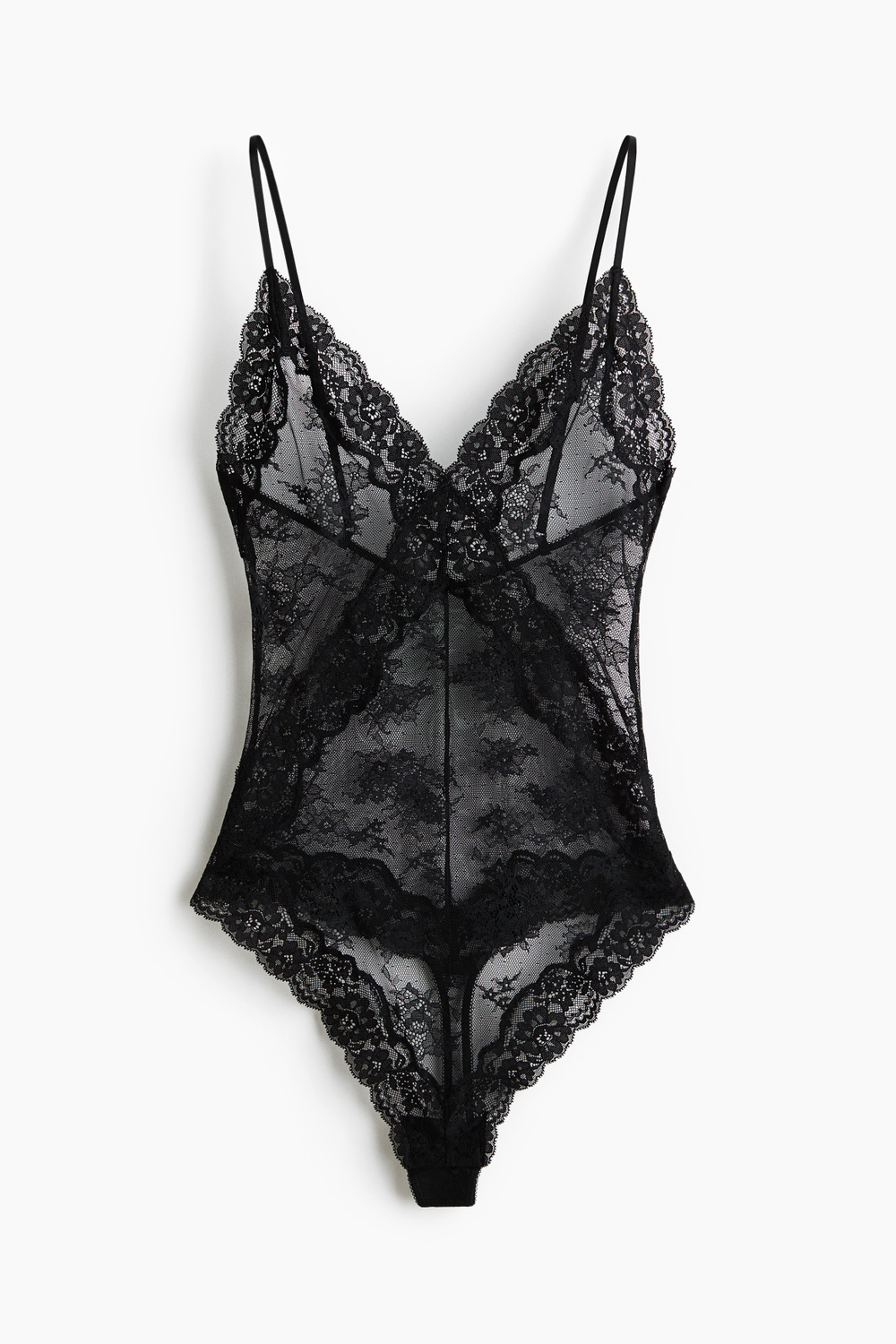 Кружевное боди-стринги — Чёрный — H&M 1341809