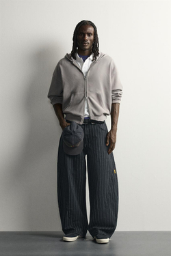 ZARA БРЮКИ BALLOON FIT В ТОНКУЮ ПОЛОСКУ, ПОЛОСКИ
