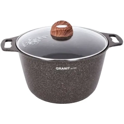 Кастрюля 10л «Granit ultra»(original) со стеклянной крышкой кго102а