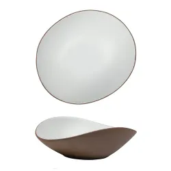 Салатник 800 мл 24*20,7 cм h8 cм White Matt New Brown Taiga P.L. [3]