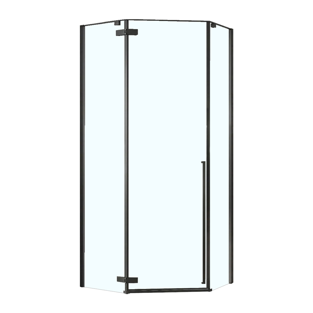 Душ ограждение Loranto NEO 90x90x195 прозрач  стекло 8 мм, Easy clean, черный, без поддона 822105