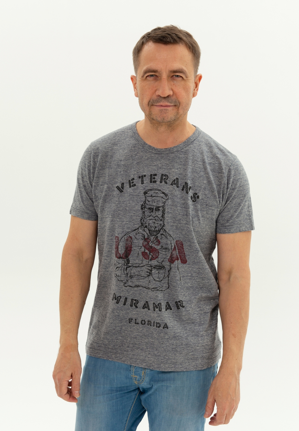 Футболка Bowery NYC "Veterans" Vintage Black Melange