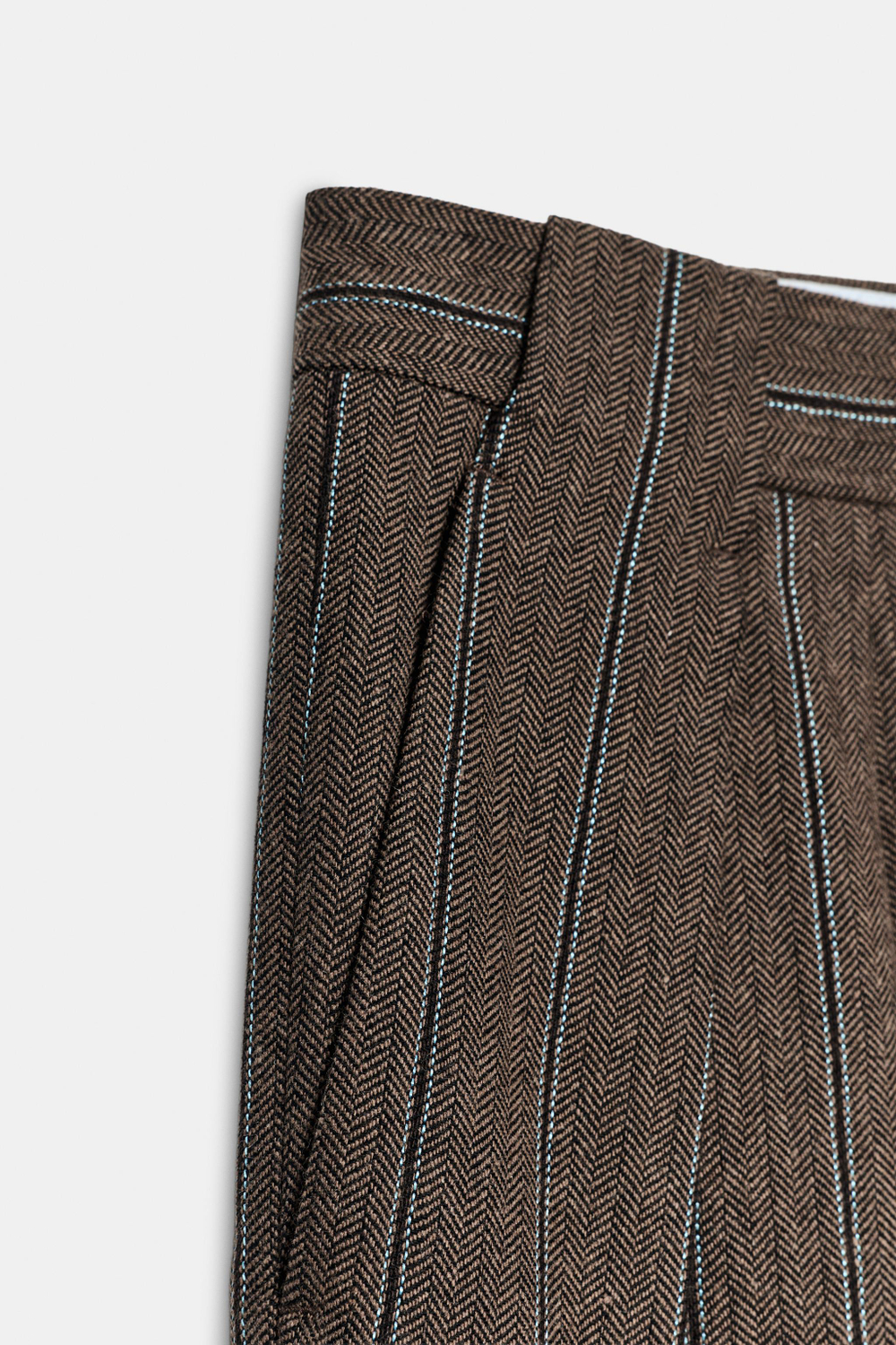 БРЮКИ В ЕЛОЧКУ В ПОЛОСКУ — ZW COLLECTION — ZARA