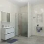 Душевая перегородка в нишу из двух полотен с дверью к стене ДС-3