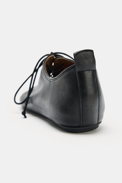 ZARA КОЖАНЫЕ ТУФЛИ-ДЕРБИ, ЧЕРНЫЙ