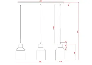 Подвесной светильник 3*E27 A7073SP-3BK черный LARK Arte Lamp