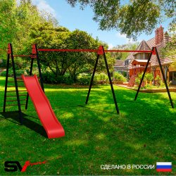 Уличные качели Sv Sport Maxi х 2 с горкой УК350 (5.8м)