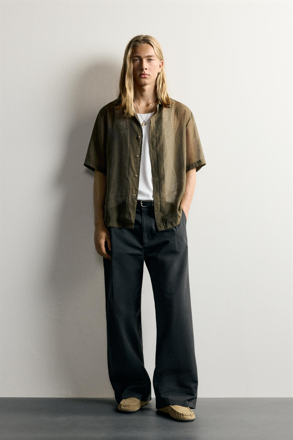 СТРУЯЩАЯСЯ РУБАШКА JACQUARD — ZARA
