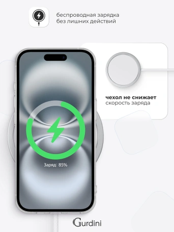 Чехол накладка iPhone 16 6.1" Gurdini силикон Ultra Twin 1 mm прозрачный