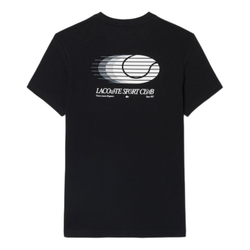 Теннисная футболка Lacoste Ultra Dry Printed Sport - black/patisson