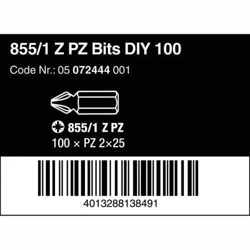 Биты для винтов PZ2x25 мм DIY-Box WERA 05072444001