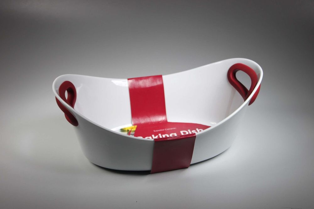 Форма фарфоровая с силиконовыми ручками овальная TimA Dragon Homeware, 25,5 см