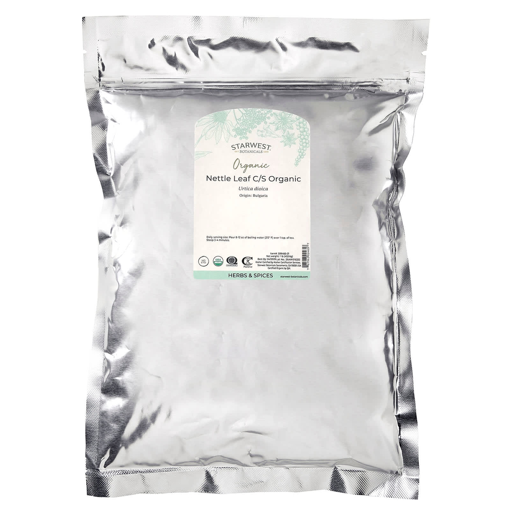 Starwest Botanicals, Лист крапивы, измельченный и просеянный, натуральный, 1 фунт