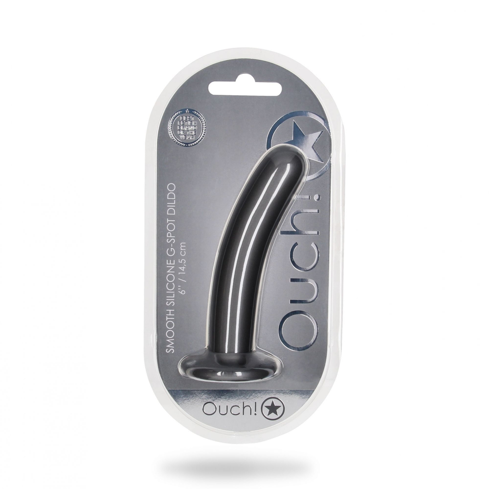 Серый фаллоимитатор Smooth G-Spot - 15 см. (Цвет: серый)