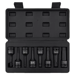 Набор головок-бит TORX ударных 8пр.,1/2''(T30, T40, T45, T50, T55, T60, T70, T80), в кейсе FORCEKRAFT FK-4088MPB