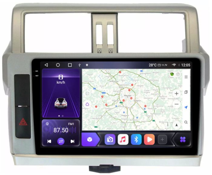 Магнитола для Toyota Land Cruiser Prado 150 2014-2017 - Kuberg OL-1614 QLed+2K, Android 12, Быстрая, CarPlay, 4G SIM-слот
