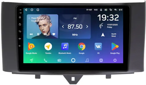 Магнитола для Smart ForTwo W451 2010-2015 - Teyes CC2 PLUS монитор 9" QLED, Android 10, Быстрая, SIM-слот