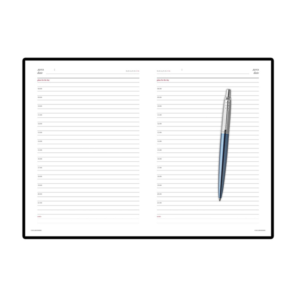 Подарочный набор: Шариковая ручка Parker Jotter + ежедневник, серебристый