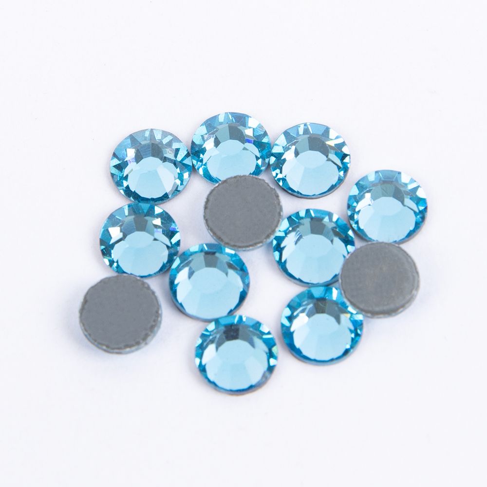 Стразы клеевые стекло 6.5 мм, 5х12 шт, SS30 №08 голубой (Aquamarine), Zlatka ZRTG-3012